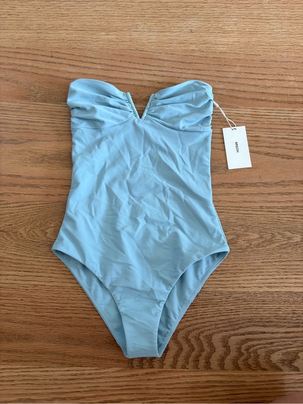 Mikoh Light Blue Strapless One-Piece Swimsuit